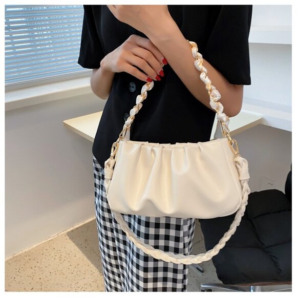 Y2K Statement Chain Ruched Shoulder Bag/Multiple colors available - Picture 14 of 16